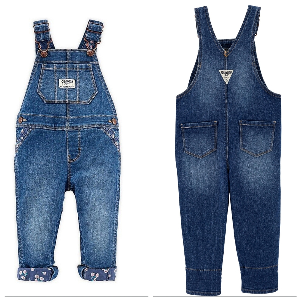 OSHKOSH Girl Denim Overalls - Gemma Wash 12M NWT
